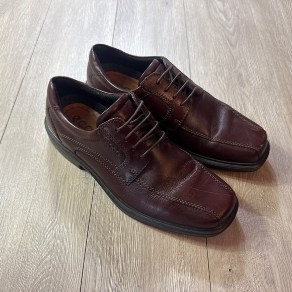 ECCO Helsinki 2 Bike Toe Tie Casual Rust (Reddish Brown) Men's Size EU 43 US 9.5 - Picture 1 of 6